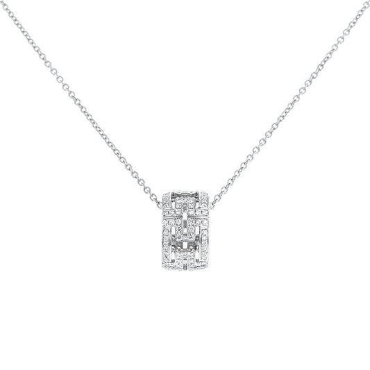 [Kincade Jewelrys]PARENTESI NECKLACE SILVER DIAMOND