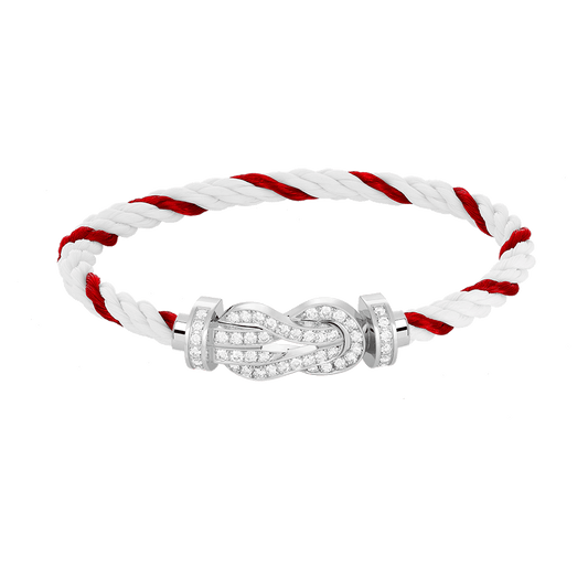 [Kincade Jewelrys]CHANCE LARGE 8 FIGURE BUCKLE FULL DIAMOND BRACELET SILVER