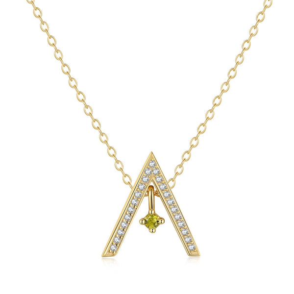[Clover Jewelrys]Collar brillante con forma de "A"