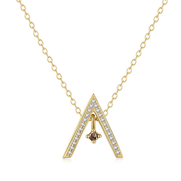 [Clover Jewelrys]Collar brillante con forma de "A"