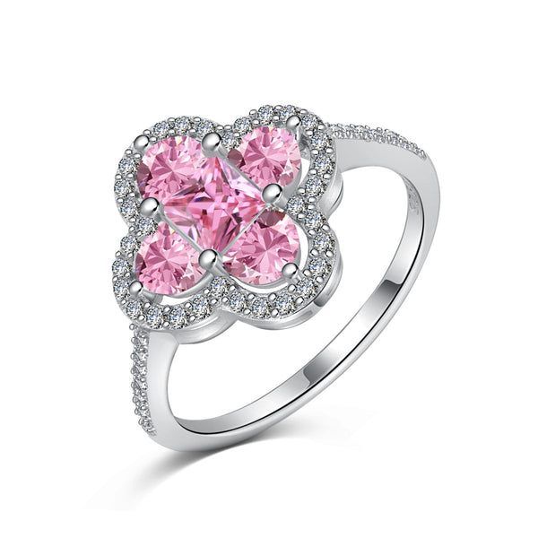 [Clover Jewelrys]Anillo de Banquete Lujoso en Forma de Flor Eterna