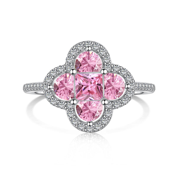 [Clover Jewelrys]Anillo de Banquete Lujoso en Forma de Flor Eterna