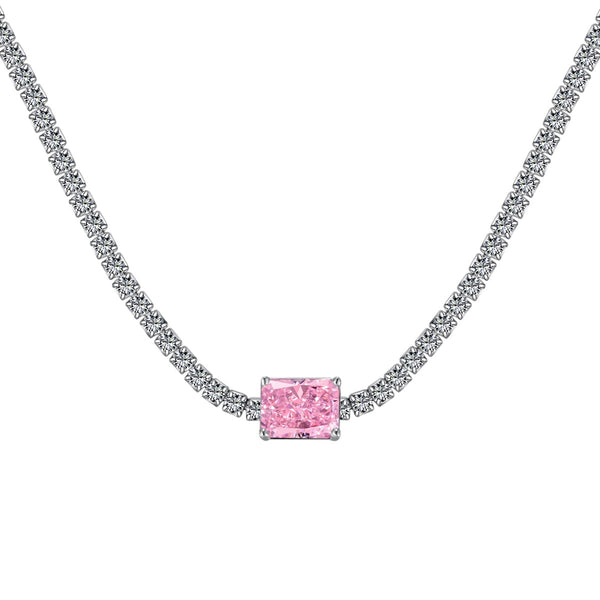 [Clover Jewelrys]2.0 quilates Collar Ornamentado de Talla Esmeralda