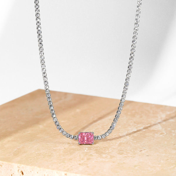 [Clover Jewelrys]2.0 quilates Collar Ornamentado de Talla Esmeralda