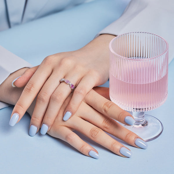 [Clover Jewelrys]Anillo de fiesta único con corte esmeralda y coloridos cristales