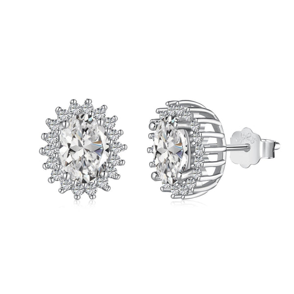 [Clover Jewelrys]Pendientes diarios delicados con corte ovalado radiante