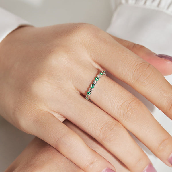 [Clover Jewelrys]Anillo diario vibrante de forma redonda brillante