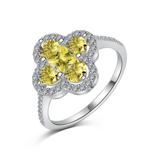 [Clover Jewelrys]Anillo de Banquete Lujoso en Forma de Flor Eterna