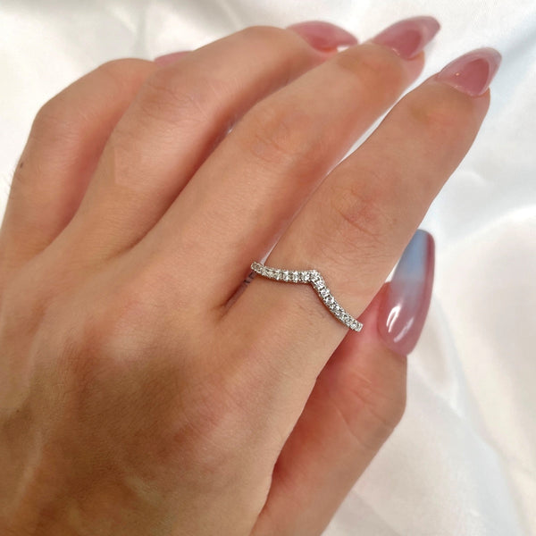 [Clover Jewelrys]Anillo elaborado de banda tenis