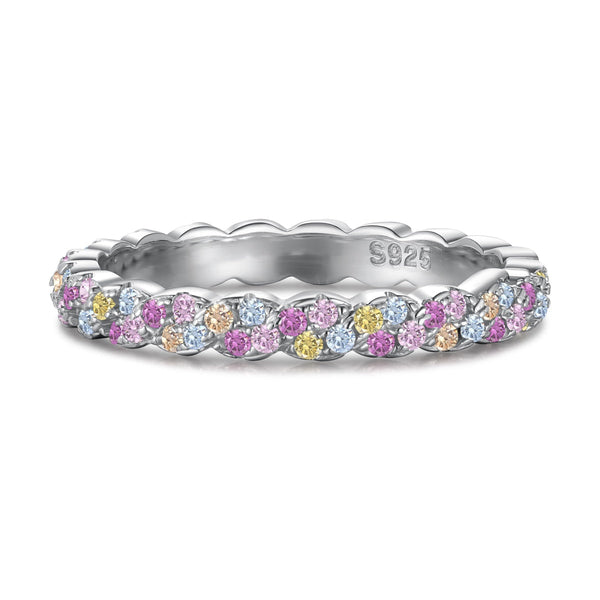 [Clover Jewelrys]Anillo diario redondo efervescente delicado