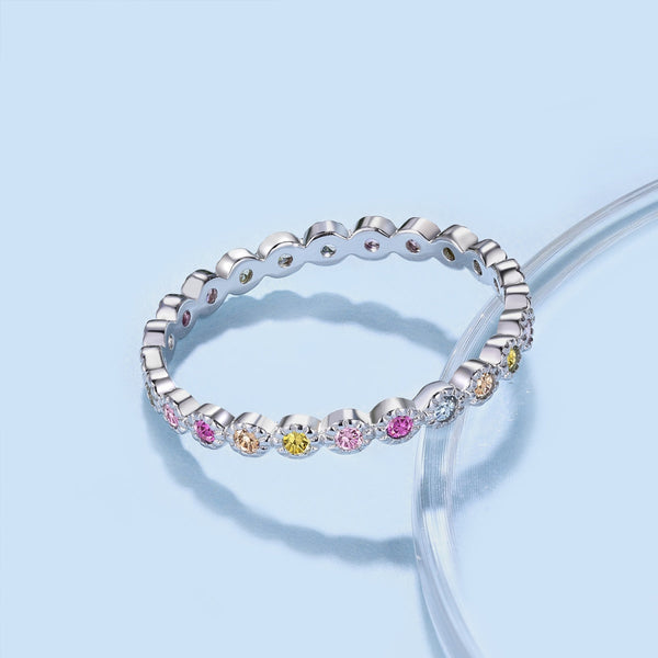[Clover Jewelrys] Anillo diario radiante de corte redondo brillante