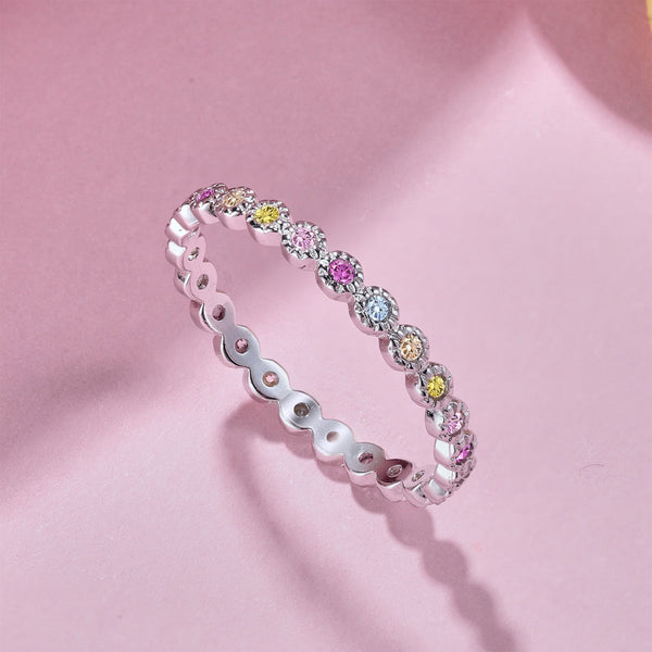[Clover Jewelrys] Anillo diario radiante de corte redondo brillante