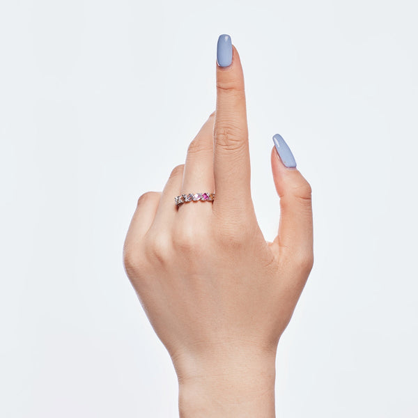 [Clover Jewelrys]Delicado anillo diario de corte esmeralda vibrante