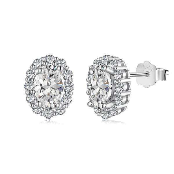 [Clover Jewelrys]Pendientes diarios delicados de corte ovalado único