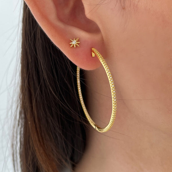 [Clover Jewelrys]Pendientes de aro grandes populares