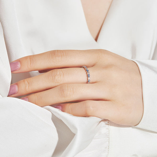 [Clover Jewelrys]Anillo diario vibrante de forma redonda brillante