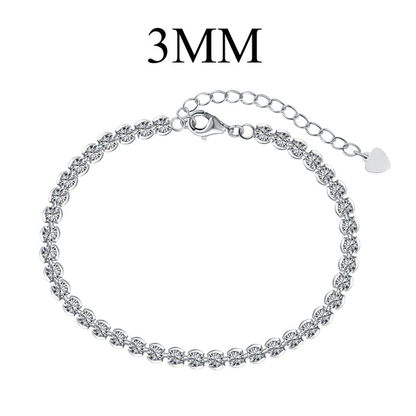 [Clover Jewelrys]Pulsera diaria adornada con circonitas redondas brillantes