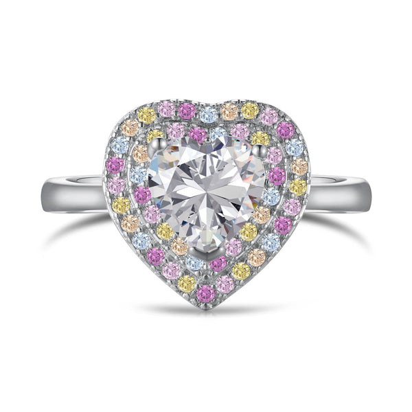 [Clover Jewelrys]Delicado Anillo de Boda en Forma de Corazón Ebulliente