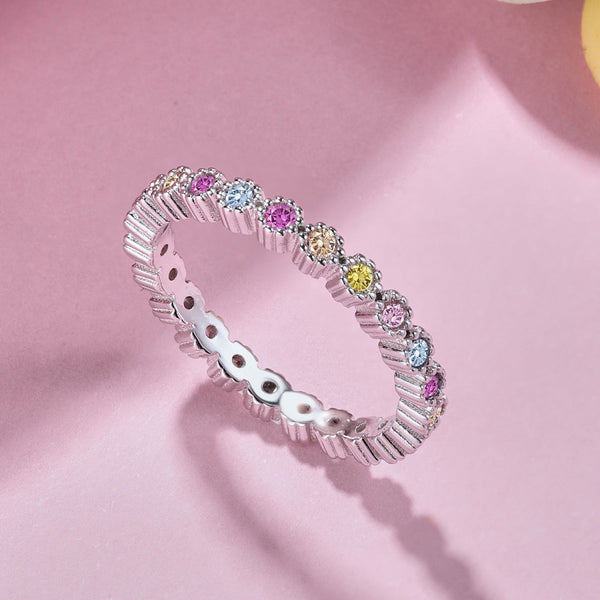 [Clover Jewelrys]Anillo Diario Redondo Brillante Único