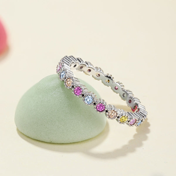 [Clover Jewelrys]Anillo Diario Redondo Brillante Único