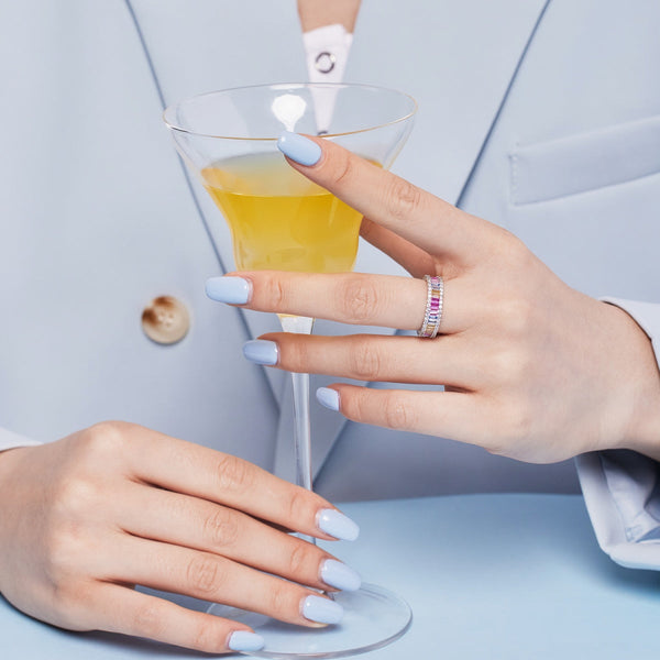 [Clover Jewelrys]Anillo diario delicado con talla esmeralda calidoscópica