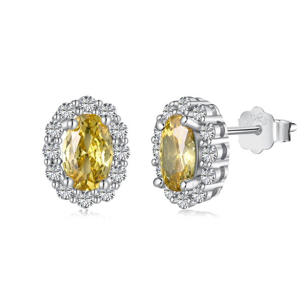 [Clover Jewelrys]Pendientes diarios delicados de corte ovalado único