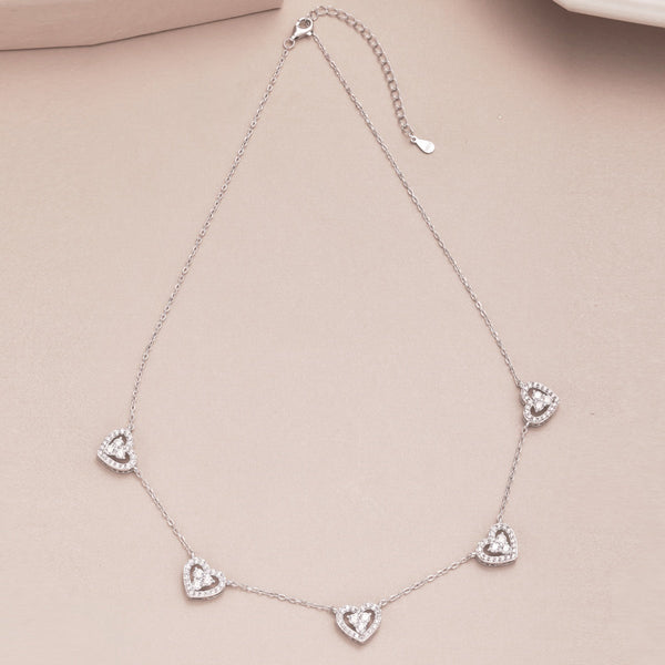 [Clover Jewelrys]Collar Brillante de Cinco Corazones