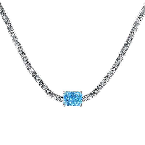 [Clover Jewelrys]2.0 quilates Collar Ornamentado de Talla Esmeralda