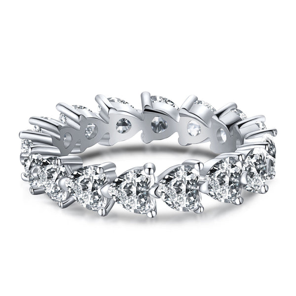 [Clover Jewelrys]Anillo de enamorados con corte de corazón Radiant Romance de 0,25 quilates