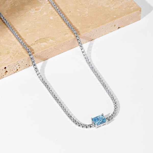 [Clover Jewelrys]2.0 quilates Collar Ornamentado de Talla Esmeralda