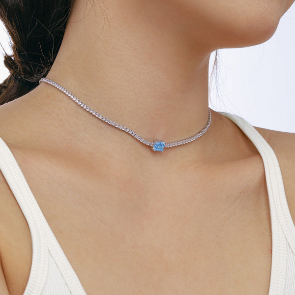 [Clover Jewelrys]2.0 quilates Collar Ornamentado de Talla Esmeralda