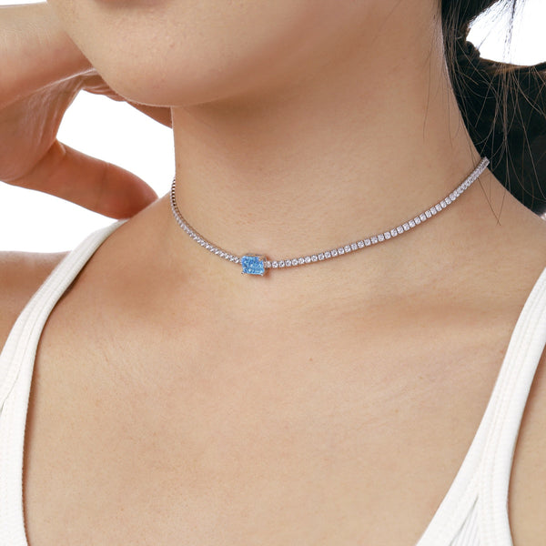 [Clover Jewelrys]2.0 quilates Collar Ornamentado de Talla Esmeralda