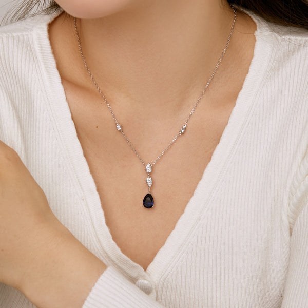 [Clover Jewelrys]Collar deslumbrante de corte pera