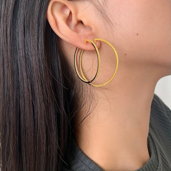 [Clover Jewelrys]Pendientes de aro grandes populares