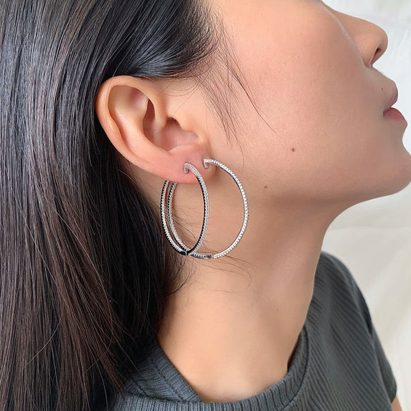 [Clover Jewelrys]Pendientes de aro grandes populares