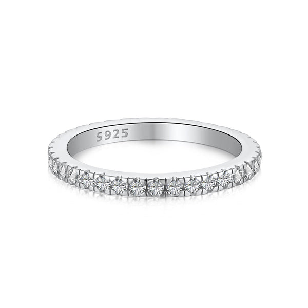 [Clover Joyas] Anillo Diario Delicado con Brillantes de Talla Redonda