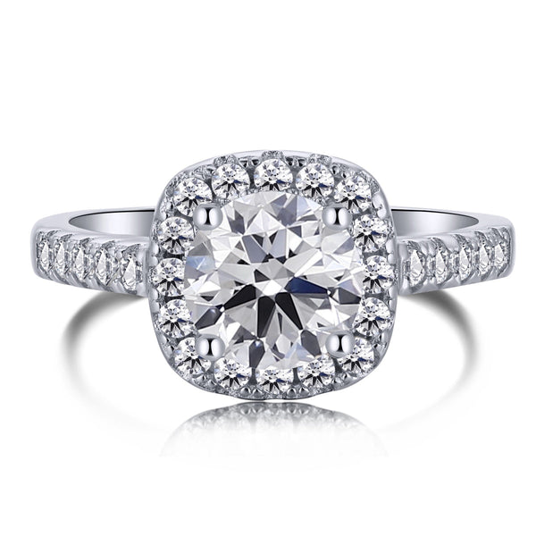 [Clover Jewelrys]Anillo de boda deslumbrante y resplandeciente con talla redonda