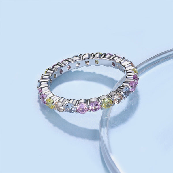 [Clover Jewelrys]Anillo de fiesta deslumbrante con corte redondo resplandeciente