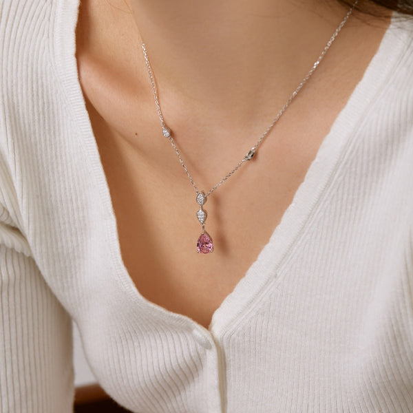 [Clover Jewelrys]Collar deslumbrante de corte pera