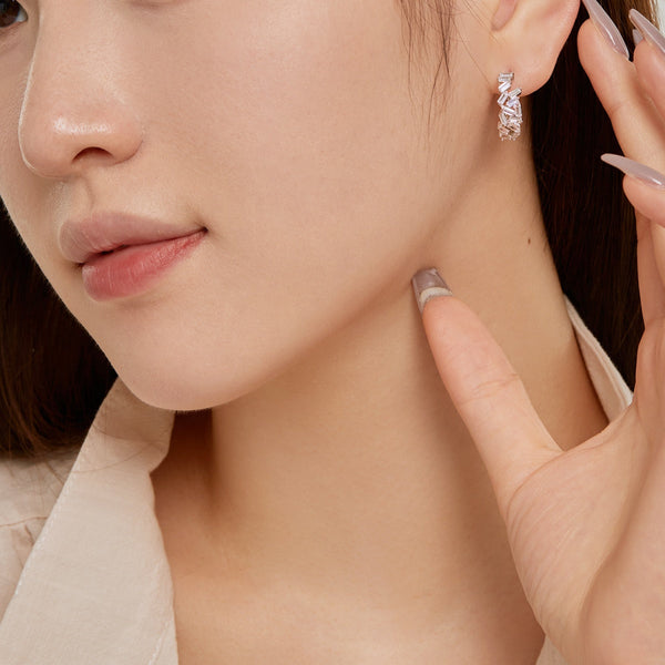 [Clover Jewelrys]Pendientes diarios deslumbrantes con corte esmeralda de colores