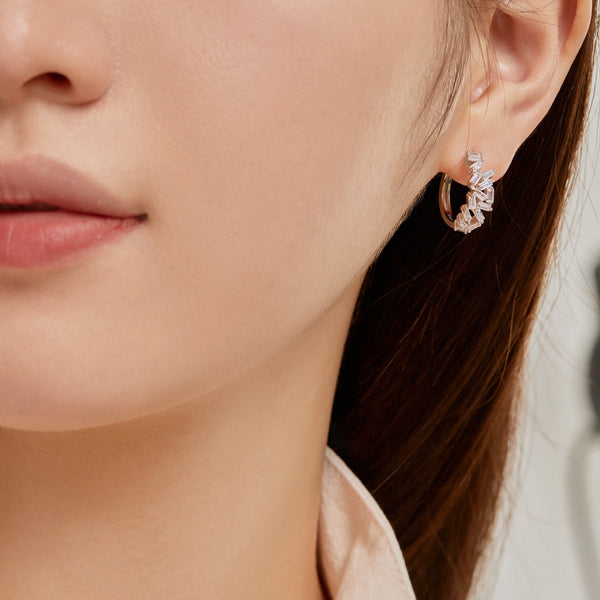 [Clover Jewelrys]Pendientes diarios deslumbrantes con corte esmeralda de colores