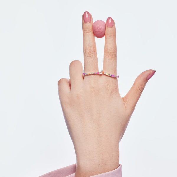 [Clover Joyas]Exquisito Anillo Diario Multicolores de Corte Esmeralda