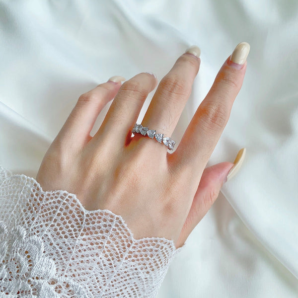 [Clover Jewelrys]Anillo de enamorados con corte de corazón Radiant Romance de 0,25 quilates