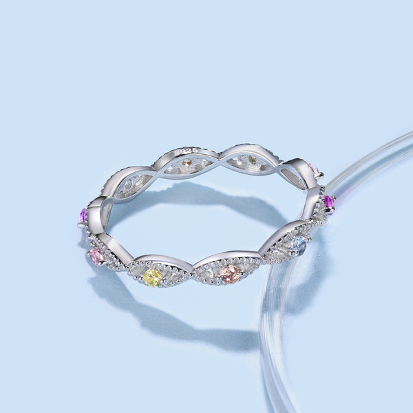 [Clover Jewelrys]Elegante anillo diario de corte redondo y enérgico