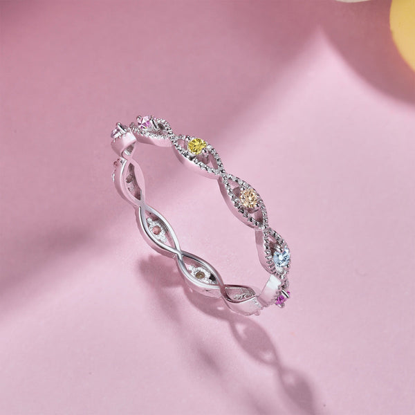 [Clover Jewelrys]Elegante anillo diario de corte redondo y enérgico