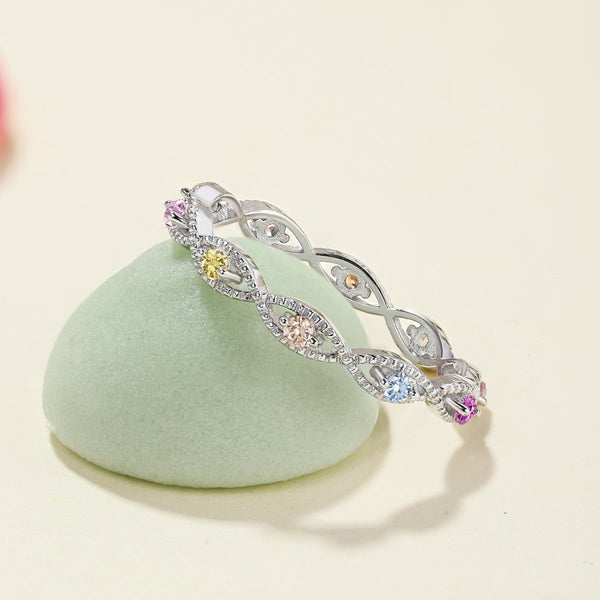 [Clover Jewelrys]Elegante anillo diario de corte redondo y enérgico