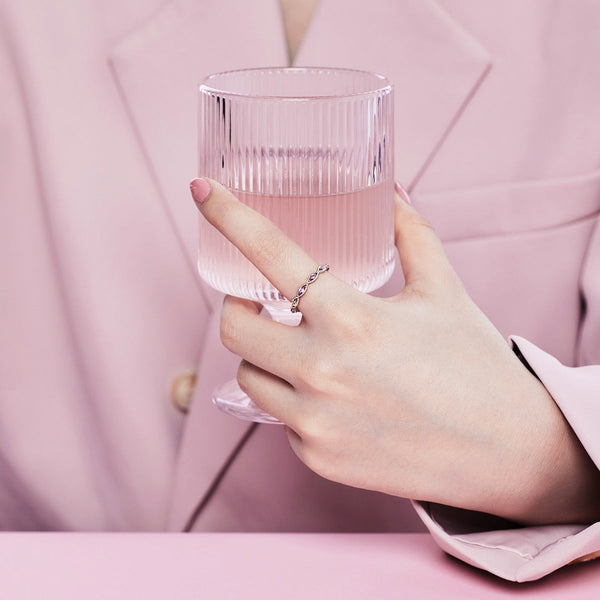 [Clover Jewelrys]Elegante anillo diario de corte redondo y enérgico