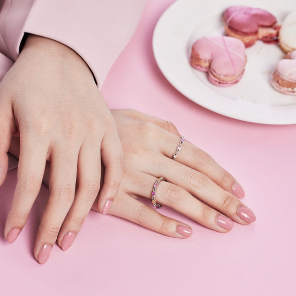 [Clover Jewelrys]Elegante anillo diario de corte redondo y enérgico