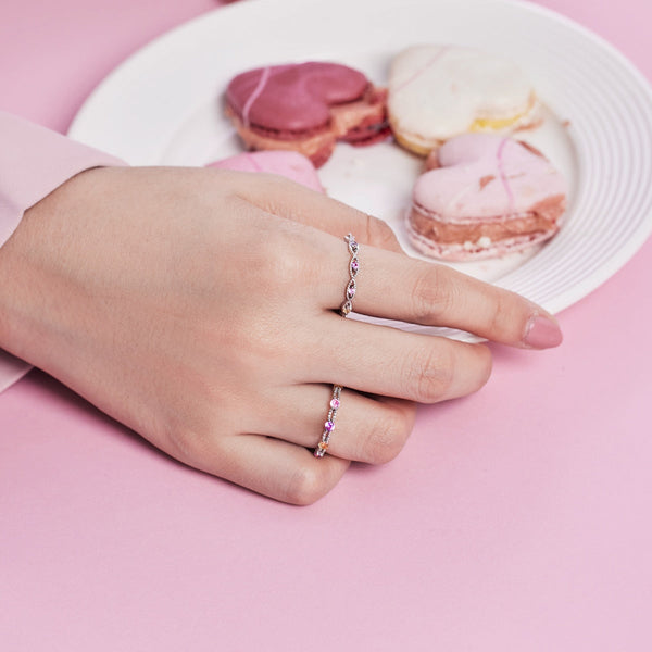[Clover Jewelrys]Elegante anillo diario de corte redondo y enérgico