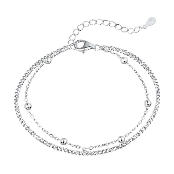 [Clover Jewelrys]Delicada Pulsera de Doble Capa con Cuentas
